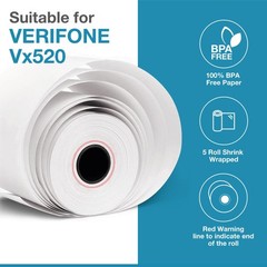 50 PCS Thermal Paper Rolls Fits Verifone Vx520 Vx680 T650 P400m Receipt Till