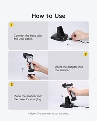 Inateck Wireless Bluetooth Barcode Scanner With Charging Base BCST-70+BS04001