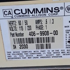 Cummins JetScan 4068 Currency Note Bill Scanner Cash Counter Parts Or Repair