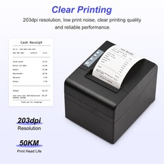 Thermal Receipt Printer 80mm Desktop Direct Thermal Printing USB Connection RRWE