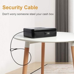 Tabletop Cash Box with Combination Lock and Heavy Duty Construction for Security