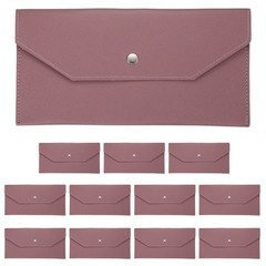 12Pcs PU Leather Envelope Wallet Money for Women Men,Oak