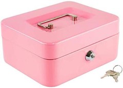 Cash Box with Money Tray and Key Lock for Supermarket School Lockers, Medium