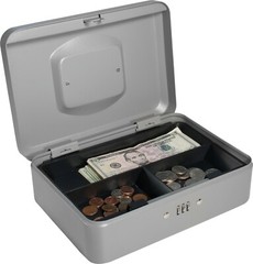 BARSKA 10 Inch Cash Box Medium Safe w/ Combination Lock in Grey, CB11786