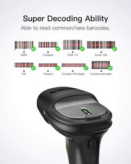 Inateck 1D Wireless Bluetooth Barcode Scanner Reader Gun Anti Shock Vibration