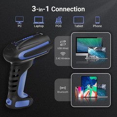Tera Wireless Barcode Scanner With Hands-Free Stand 2500mAh Battery IP66