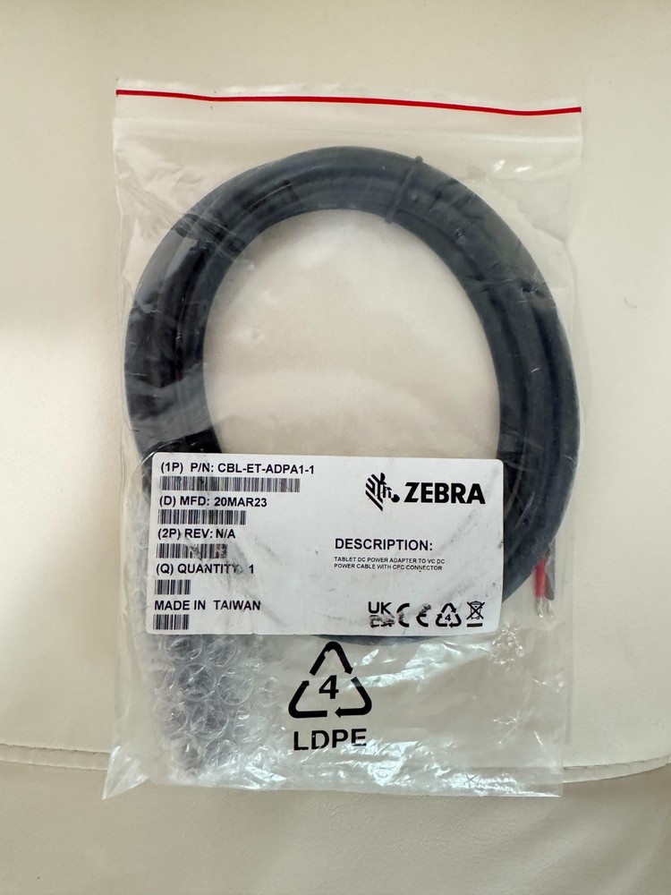 Zebra CBL-ET-ADPA1-1 ET60 / ET65 DC Power Adapter to VC DC Power Cable w/ CPC Cn