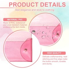 8.5×3.5 Inch Money Bag, 2Pcs PVC Cash Deposit Bank Pouch Envelopes, Rose Red