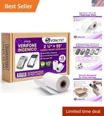 High-Sensitivity Thermal Paper 2 1/4&Prime; x 55&prime; – 10 Rolls for POS Machines