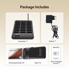 Retekess TD157A Restaurant Pager System Guest Queuing 24 Pagers For Food Truck