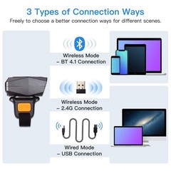 Eyoyo 1D Bluetooth Wearable Ring Barcode Scanner, Portable Mini Finger Bar Co…