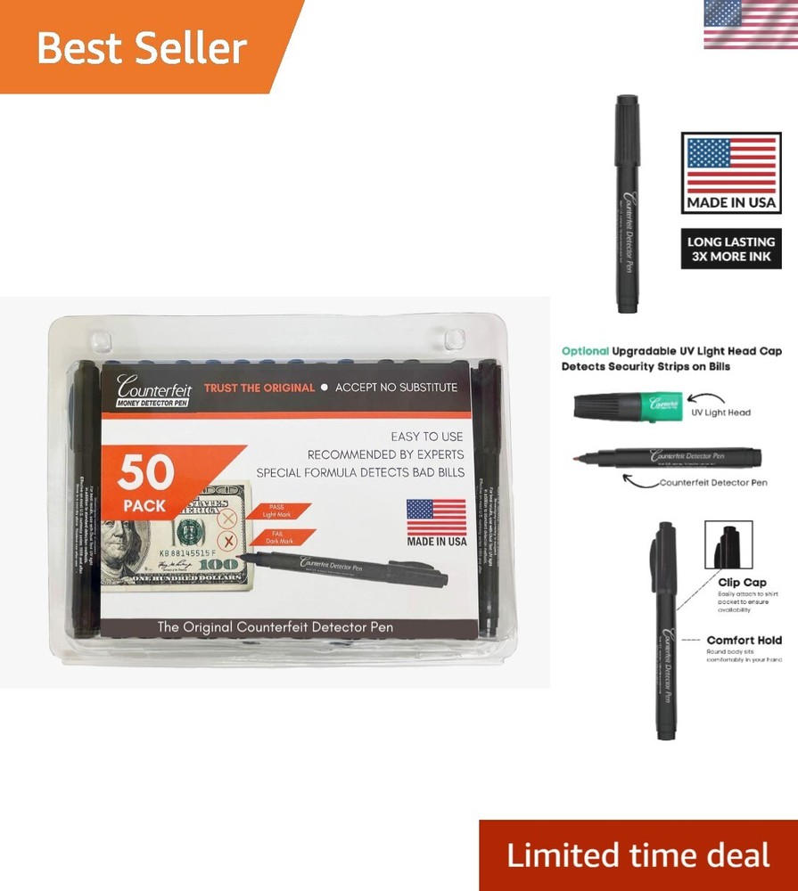 Reliable 50 Count Counterfeit Marker Pens – Fast Detection & Long-Lasting Ink