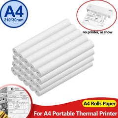 1pc White A4 Thermal Paper Roll 210x30mm Portable Printer BPA Free – NEW