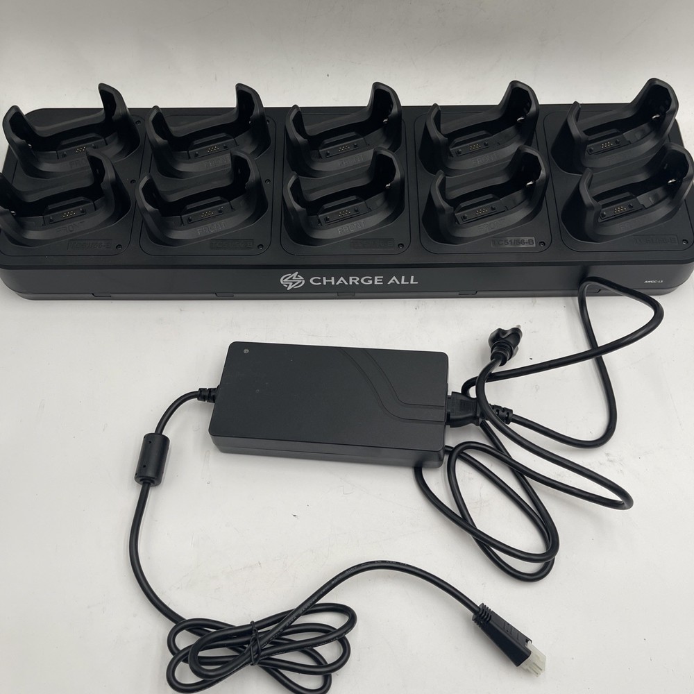 Charge All 10-Slot Cradle Charger For Zebra T51 & T56 With AC Power Adapter