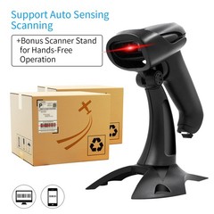 2D Bluetooth Barcode Scanner,Alacrity 1D 2D Hands-Free Automatic Scanning 3-i…