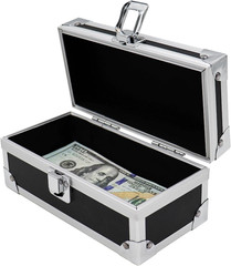 Lockable Cash Box, Aluminium Alloy Money Box for Cash, Money Holder, Cash Organi