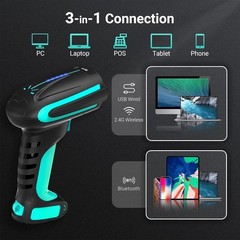 Tera Barcode Scanner Wireless Pro 8100 2D QR w/ Stand 2500mAh Industrial Grade