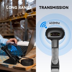 Alacrity Wireless Charging Barcode Scanner 1D/2D Bluetooth – Red