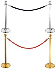 Stanchion Set/Post/Rope Velvet Velour VIP Crowd Control Queue Line Barrier 12004