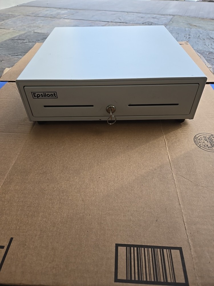 Epsilont Mini Cash Drawer EPS-410 White With 2 Keys Great Condition.