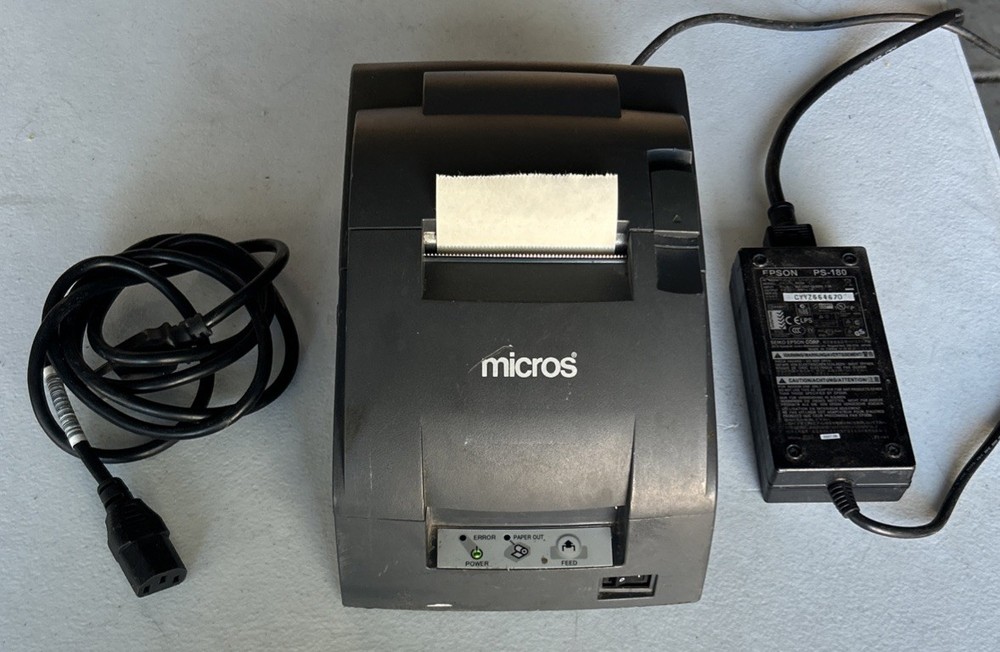 Epson Micros Oracle TM-U220B M188B Tested Receipt Printer w/ Power Adapter