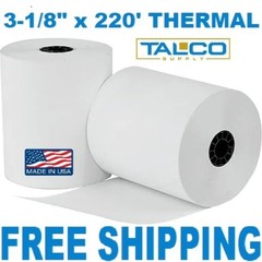 (24) 3-1/8&Prime; x 220&prime; THERMAL POS RECEIPT PAPER ROLLS ~FAST FREE PRIORITY SHIPPING~