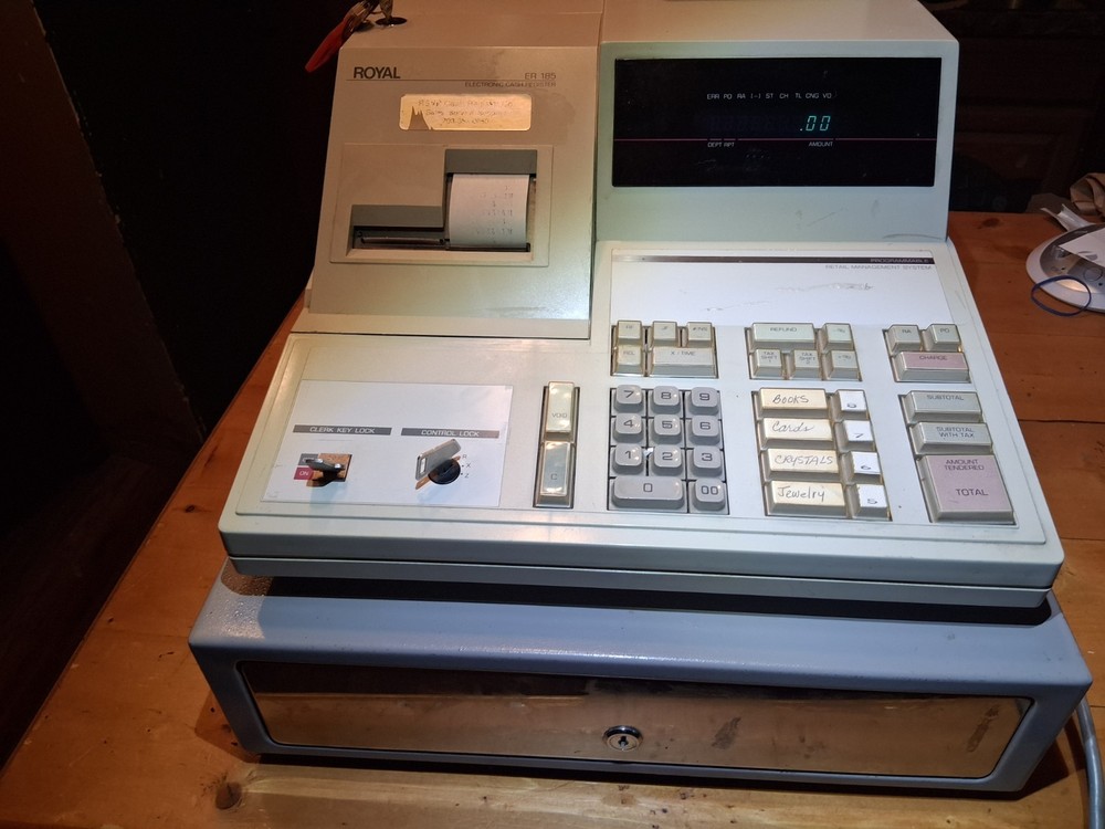 Royal ER 185 Electric Cash Register, Wired Lockable Drawer, Key & Electric Open