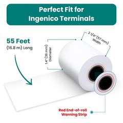 Receipt Paper Rolls For Ingenico Desk 3500 Move 5000 DX4000 DX8000 Terminal