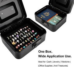 Durable Cash and Medication Lock Box – Anti-theft Design, 7.87 »x6.3 »x3.54 »