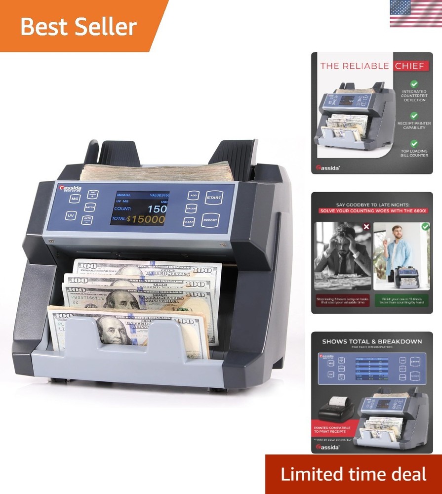 Efficient Money Counting Machine with Full Counting Report, 1,400 Bills/Min