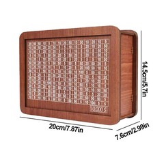 $10000 Cash Vault Wooden Savings Box,Wooden Savings Box with Money Target & Numb