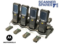 LOT OF 4 Symbol Motorola MC9090-GJ0HBEGA2WR 1D Lorax CE Barcode Scanner & Dock