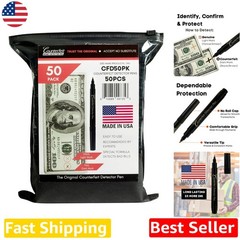 Authentic Counterfeit Bill Detector Pens 50ct – USA Made, Fast Fake Money Check