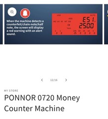 PONNOR 0720 Money Counter Machine Cash Bill Counter LCD Fast Counting