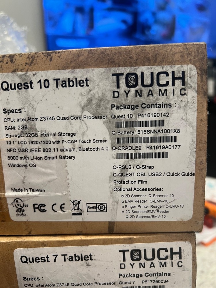 Touch Dynamic Quest(1) 10 Tablet and (2) Quest 7 Tablet