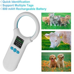 Pet Microchip Scanner RFID Animal ID Reader 1.44 Inch TFT 500 Data Store