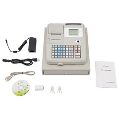 Electronic Cash Register with Flat Keyboard & Thermal Printer Commercial 48 Keys