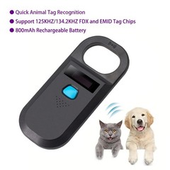 Pet Microchip Scanner RFID Reader 134.2KHz/125KHz Animal Chip Reader 128 Storage