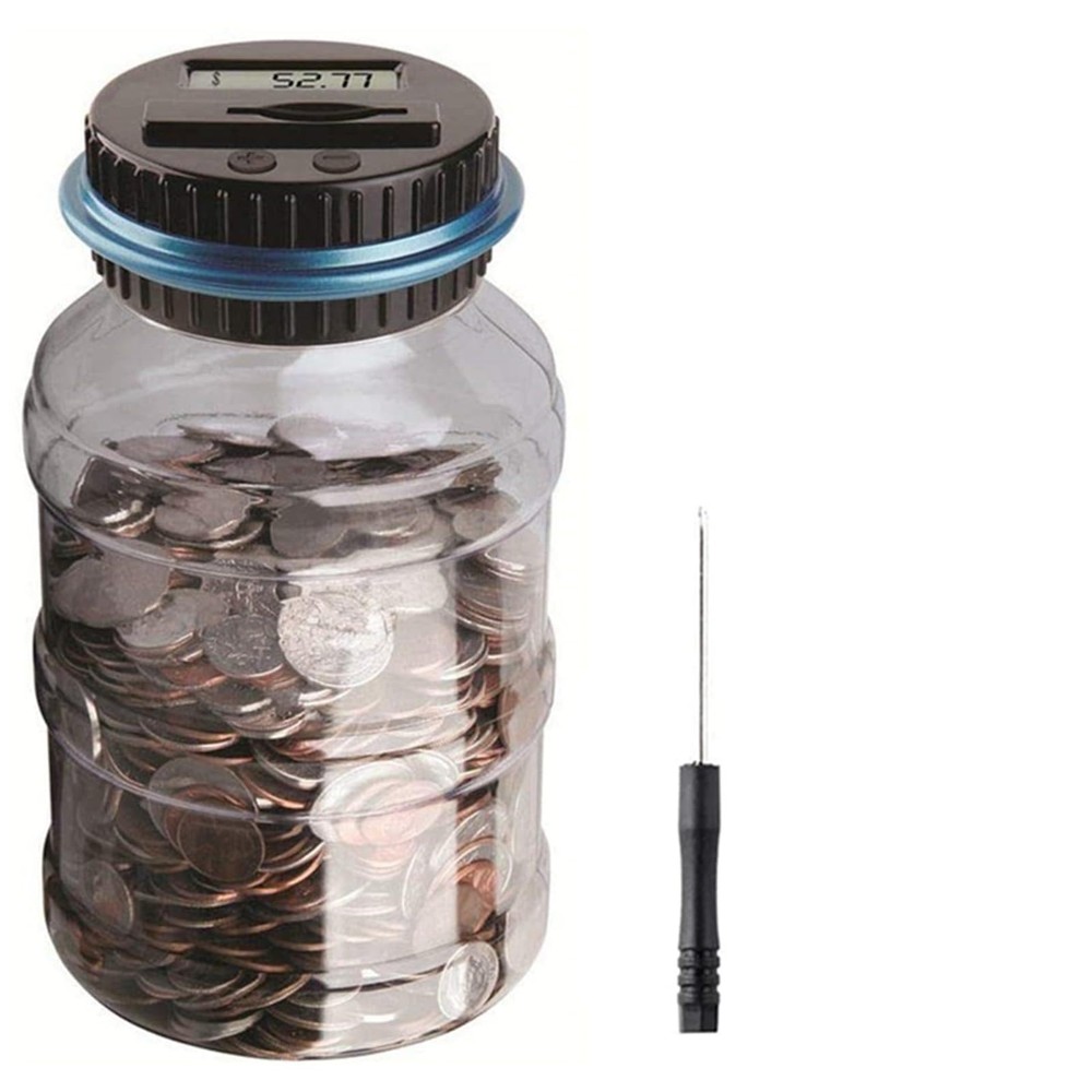 Large Piggy Banks for Adults, Digital Counting Money Jar, 1.8L Capacity Coin …