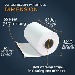 Vonlyst Receipt Paper Roll for Square Terminal Credit Card Machine (30 rolls)