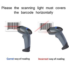 1D Laser Barcode Scanner USB Wireless Bar Code Reader for Windows/Mac/OS/Linux
