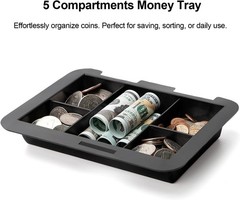 Secure Cash Box with Money Tray & Combination Lock – 7.87 » x 6.3 » x 3.54 »