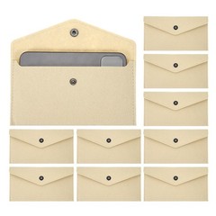 10Pcs Felt Money Bag, Felt Cellphone Sleeve Case Pouch Cash Bag, Beige Khaki