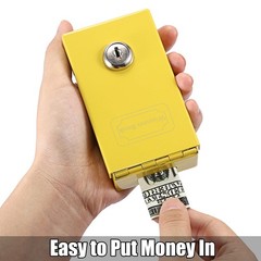 Metal Box for Gambler, Casino Cash Box with Money Slot and 2 Keys, Portable W…
