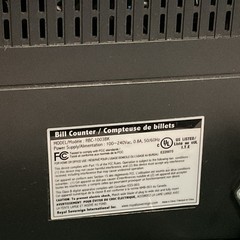 Royal Sovereign RBC-1003BK Bill Counter Digital Display Batch UV MG Detection