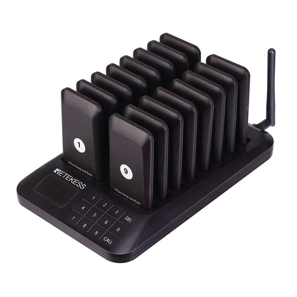Retekess TD157 Restaurant Pager Calling Queuing System 16 Buzzer Cafe Clinic Bar