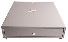 NCR 2182 Compact Cash Drawer; w/ Keylock, w/out Till, Metal, Painted Grey (New)