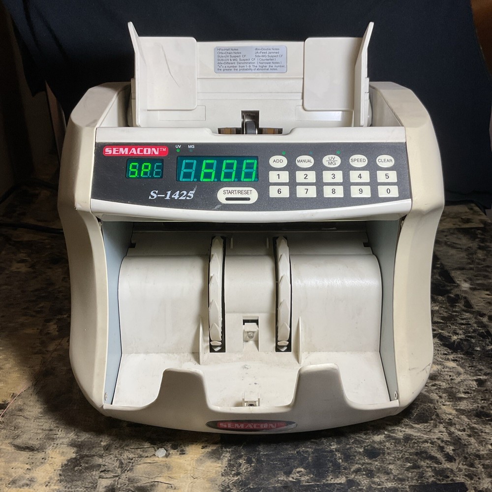 Semacon S-1425 Bank Grade High Speed Currency Counter w/UV/MG Counterfeit