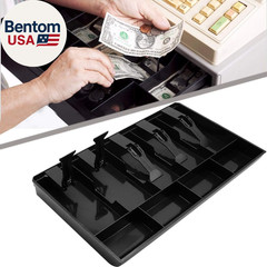 Cash Register Drawer Insert Tray with 5 Bill/4 Coin Compartments for Money Stora