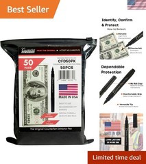 Counterfeit Bill Detector Marker Pen, Made in The , 50 Count